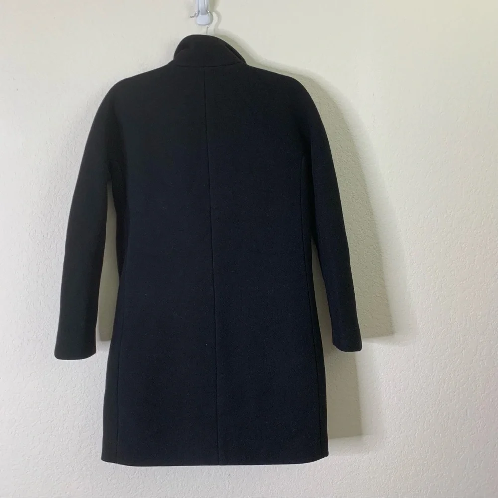 J.Crew Womens a black Cocoon Coat in Italian stadium cloth full zip 00 - Picture 10 of 10
